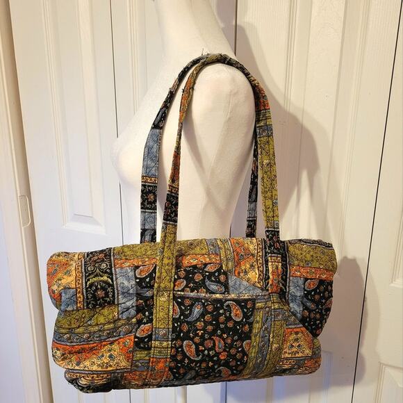 Large Paisley Patch Work Quilted Tote Bag With Pockets - Picture 2 of 7